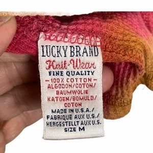 Lucky Brand shirt Tie Dye Tattoo Fish Thermal Sz M